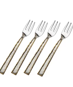 Godinger (GOD) GOLDEN FROST DESSERT FORK SET SERVING