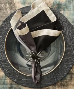 Kim Seybert THE TABLE CROCO PLACEMAT CHARCOAL