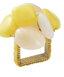 Kim Seybert SEA STONE NAPKIN RING SET THE TABLE