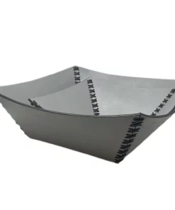 MooMoo Designs LEATHER STITCHED TRAY SET GREY