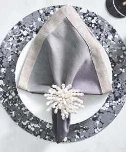 Kim Seybert SPLASH PLACEMAT BLACK & GREY
