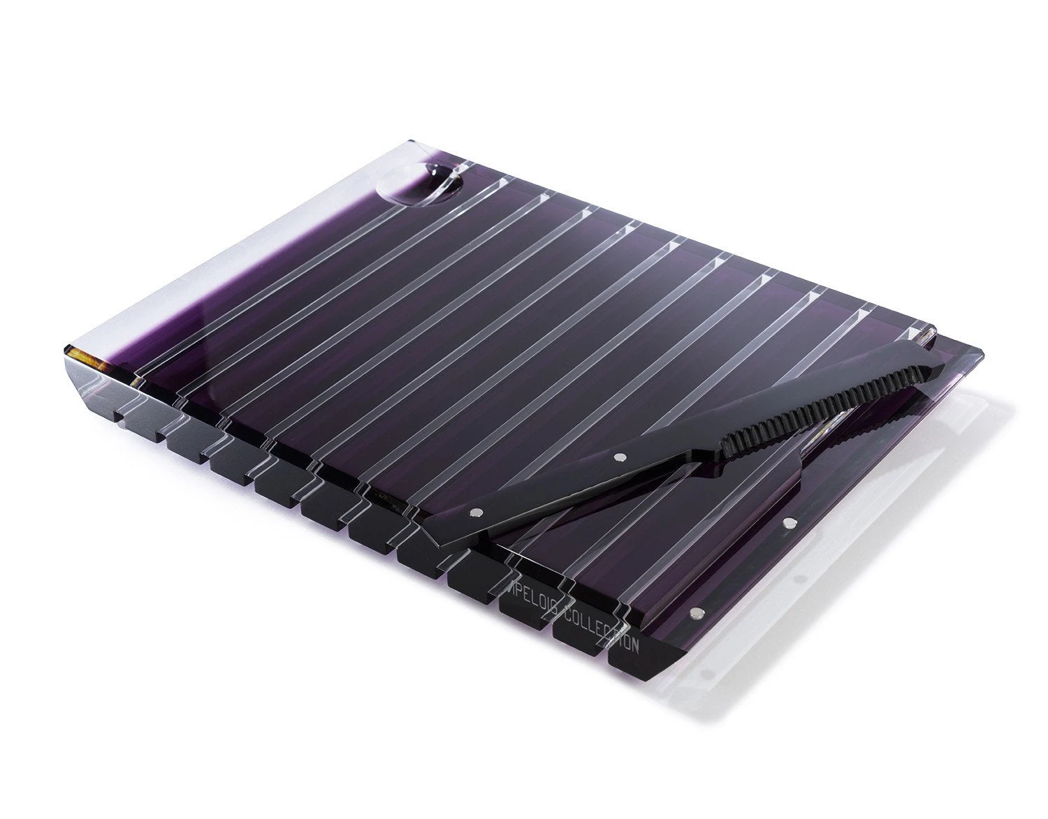 Apeloig Collection STRIPED ACRYLIC CHALLAH BOARD & KNIFE | VARIOUS JUDAICA