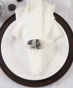 Saro Trading Company STONE CLUSTER NAPKIN RING SET