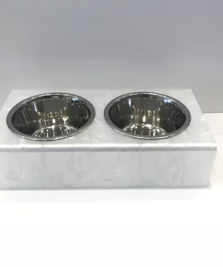 EYE CANDY DOG BOWL | WHITE MARBLE