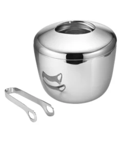 Georg Jensen Inc WINE & BAR SKY ICE BUCKET & ICE TONG SET BY GEORG JENSEN