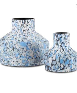 Currey & Company THE HOME CONFETTI GLASS BLUE VASES