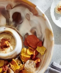 Blue Pheasant HUGO RESIN CHIP & DIP BROWN SERVING