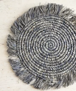 Saro Trading Company RAFIA PLACEMAT GREY THE TABLE