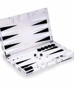 Bey-Berk GAMES & GADGETS ACRYLIC BACKGAMMON SET BLACK