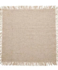Kim Seybert FRINGE NATURAL & SILVER NAPKIN