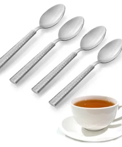 Nouvelle Collections/Artistiq SILVER TONE HAMMERED TEASPOON SET | 4 PC SERVING